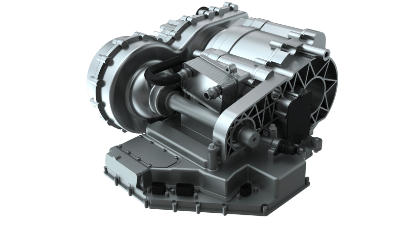 Axe électrique à haute tension 800V combinant un moteur, un convertisseur et un réducteur par Valeo